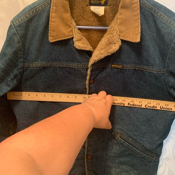 Vintage Sherpa lined corduroy collar wrangler made USA size vintage 42 - Picture 12 of 16